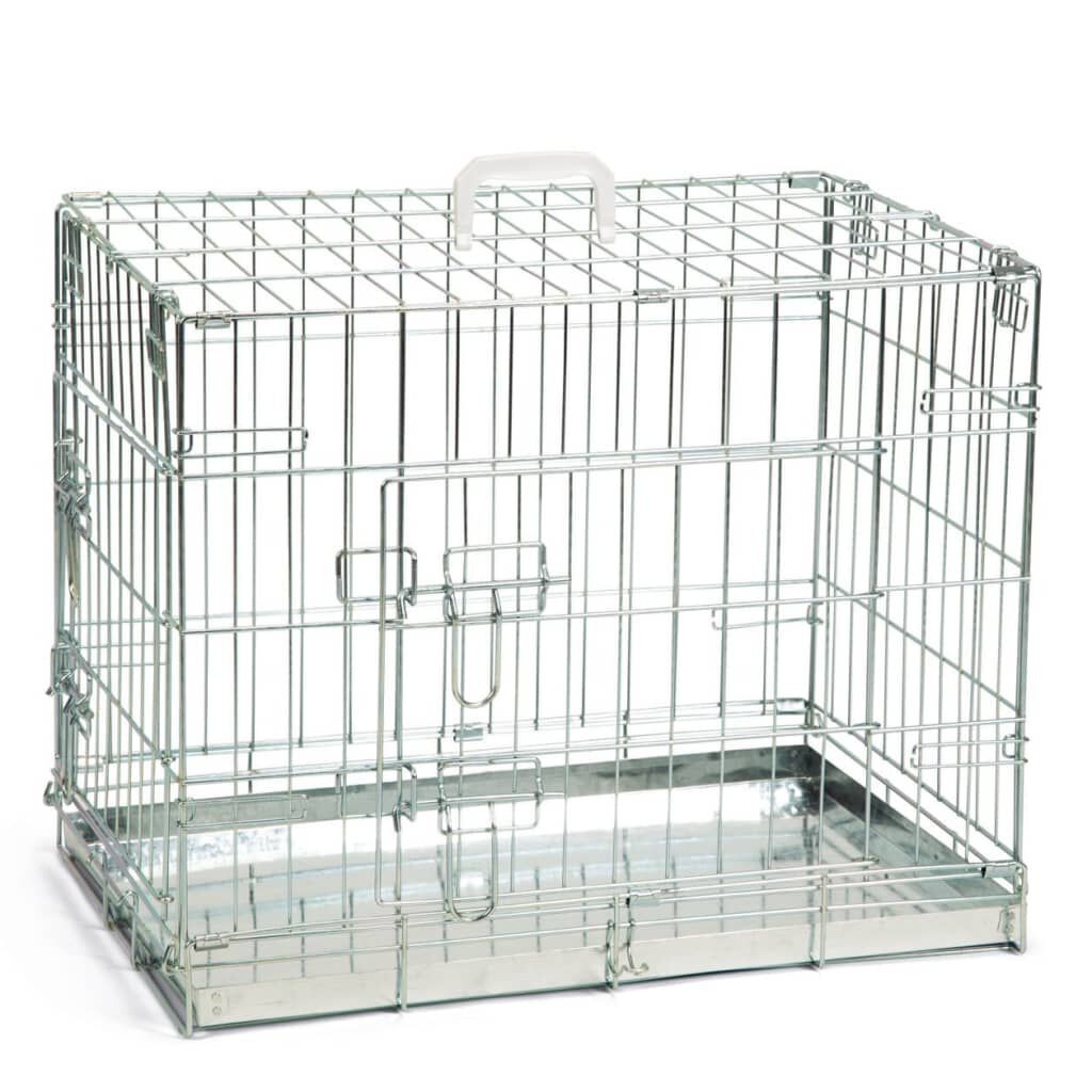 silver dog crate