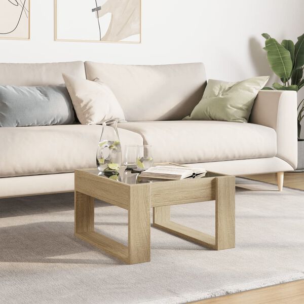 vidaXL Coffee Table with Infinity LED Sonoma Oak 50x53x30 cm