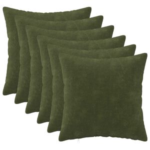 vidaXL Throw Pillow 6 pcs HEERLEN Green 30 x 30 cm Microfiber Fleece