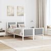 vidaXL Bed Frame with Headboard Light Grey 120 x 200 cm Fabric