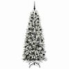 vidaXL Artificial Christmas Tree with 300 LEDs with Stand White 180 cm