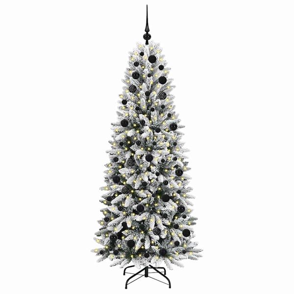 vidaXL Artificial Christmas Tree with 300 LEDs with Stand White 180 cm