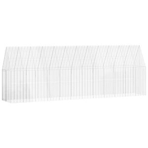 vidaXL Chicken Cage 2 pcs Silver 600 x 100 x 210 cm Galvanised Steel
