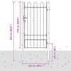 vidaXL Fence Gate Boxtel Single Door with Arched Top Steel 1x1.75 m Black