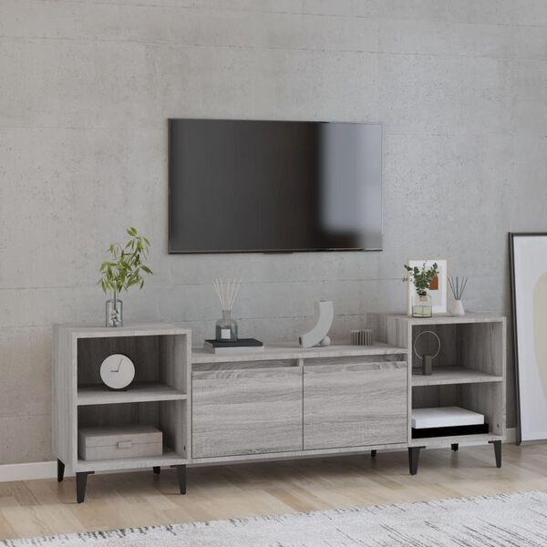 vidaXL TV Cabinet Grey Sonoma 160x35x55 cm Engineered Wood