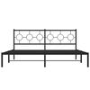 vidaXL Metal Bed Frame without Mattress with Headboard Black 183x213cm