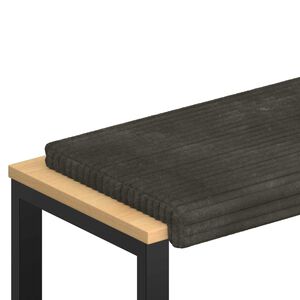 vidaXL Bench Cushion Plush Corduroy Anthracite Depth 35 cm