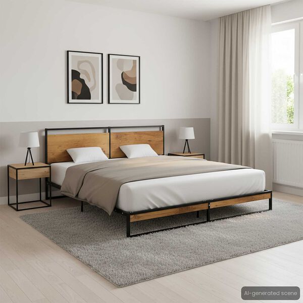 vidaXL Bed Frame without Mattress Metal 180x200 cm Super King