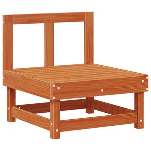 vidaXL Garden Middle Sofa Solid Pine Wood Wax Brown 61 x 60.5 x 62 cm
