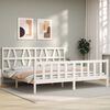 vidaXL Bed Frame without Mattress White Super King Size Solid Wood Pine
