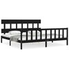 vidaXL Bed Frame without Mattress Black Super King Size Solid Wood Pine
