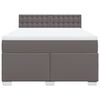 vidaXL Box Spring Bed with Mattress Grey 160x200 cm Faux Leather