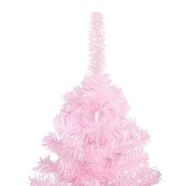 vidaXL Artificial Pre-lit Christmas Tree with Ball Set Pink 180 cm PVC