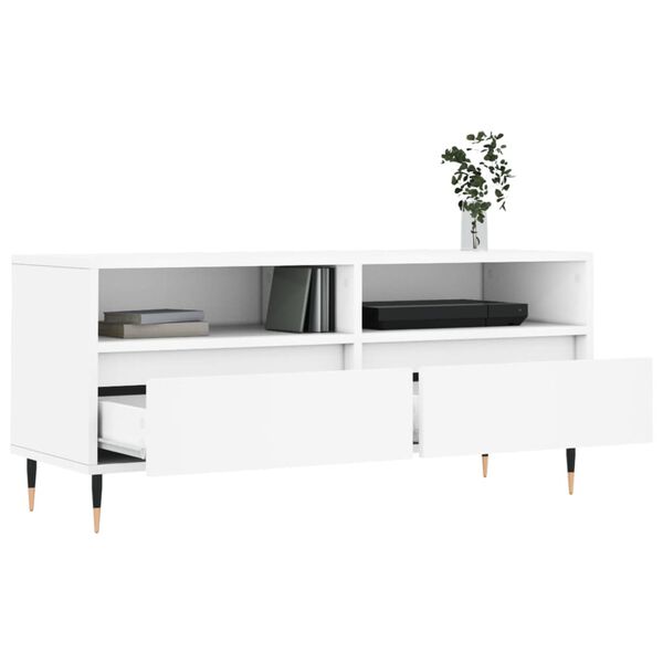 vidaXL TV Cabinet White 100x34.5x44.5 cm Engineered Wood