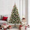 vidaXL Artificial Hinged Christmas Tree with Flocked Snow 180 cm
