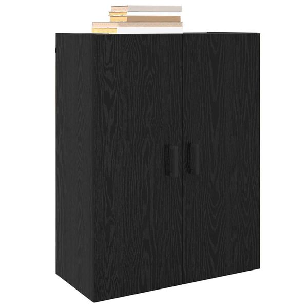 vidaXL Wall Cabinet Black Oak 69.5 x 34 x 90 cm Engineered Wood