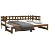vidaXL Pull-out Day Bed without Mattress Honey Brown 2x(90x190) cm