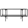 vidaXL Coffee Table with Black Glass Top 98.5x50x45 cm Steel