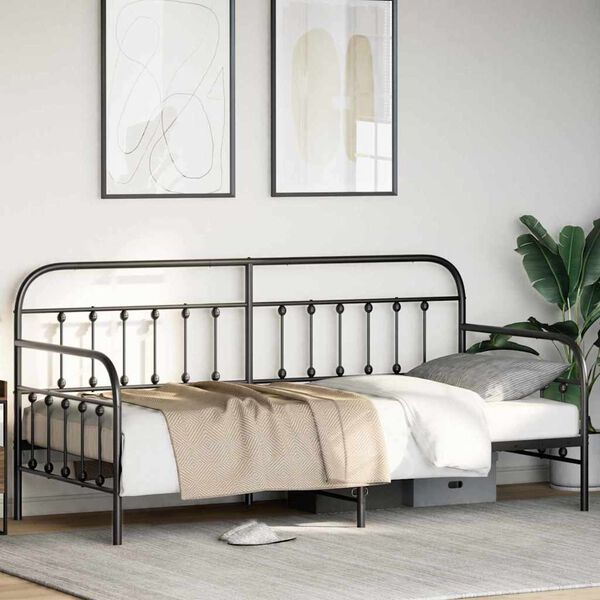 vidaXL Daybed Frame Black 100 x 190 cm Powder-Coated Steel