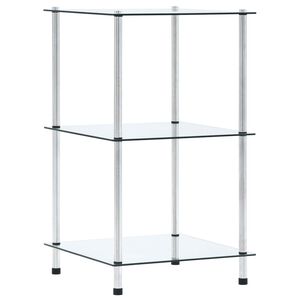 vidaXL 3-Tier Shelf Transparent 40x40x67 cm Tempered Glass
