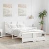 vidaXL Bed Frame with Headboard White 120 x 200 cm Engineered Wood