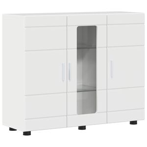 vidaXL Wooden Cabinet High Gloss White Engineered Wood
