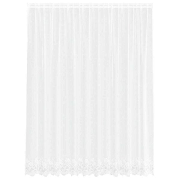 vidaXL Lace Curtain with Curtains Floral White 245x300cm Polyester
