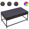 vidaXL Coffee Table with Infinity LED Black 90x50x41 cm