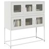 vidaXL Sideboard White 100.5x39x107 cm Cold-rolled Steel