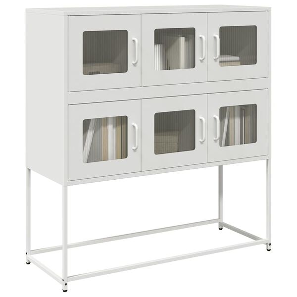 vidaXL Sideboard White 100.5x39x107 cm Cold-rolled Steel