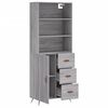 vidaXL Highboard Grey Sonoma 69.5x34x180 cm Engineered Wood