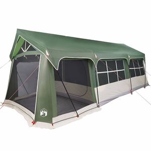 vidaXL Family Tent Green and White 620 x 322 x 240 cm Polyester