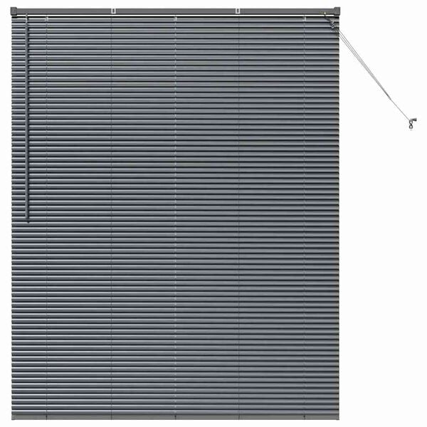 vidaXL Venetian Blinds with Curtains Dark Grey 175 x 140 cm Aluminium