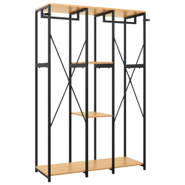 vidaXL Wardrobe Black and Oak 110x40x167 cm Metal and Engineered Wood