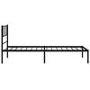 vidaXL Metal Bed Frame without Mattress with Headboard Black 90x200cm