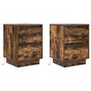 vidaXL Bedside Cabinets with LED Lights&nbsp;2 pcs Smoked Oak 38x34x50 cm