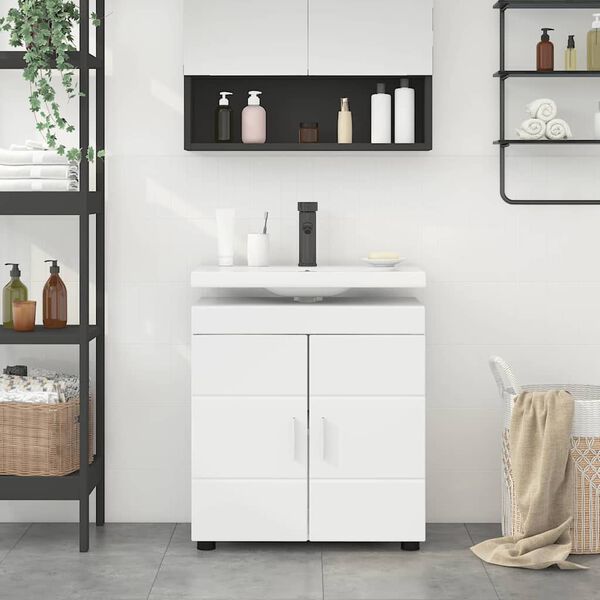 vidaXL Bathroom Cabinet Set with Storage TULUM White 60 x 34 x 63 cm