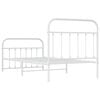 vidaXL Metal Bed Frame without Mattress with Footboard White 100x190cm