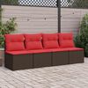 vidaXL 2 Piece Garden Sofa Set with Cushions Brown Poly Rattan Acacia