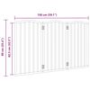 vidaXL Dog Gate Foldable 3 Panels White 150 cm&nbsp;Poplar Wood