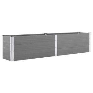 vidaXL Garden Raised Bed | Grey | Wood-plastic composite, steel | 250x50x54 cm