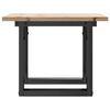 vidaXL Coffee Table O-Frame 50x50x35 cm Solid Wood Pine and Steel