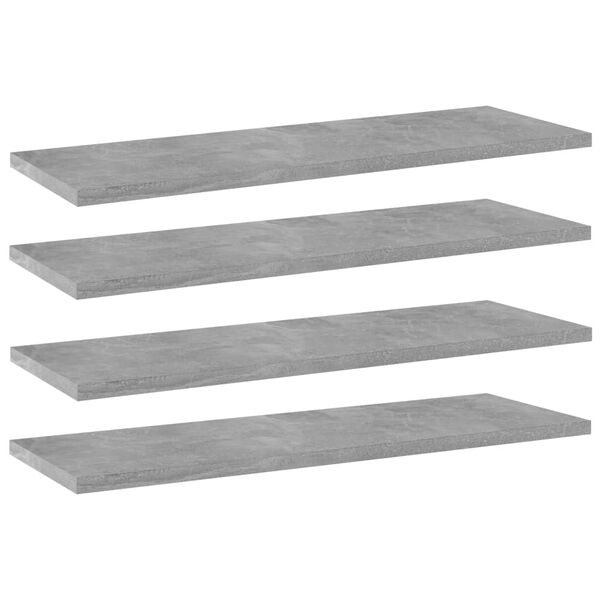 vidaXL Bookshelf Boards 4 pcs Concrete Grey 60x20x1.5 cm Engineered Wood