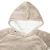 vidaXL Blanket Hoodie Beige L Fleece and Flannel