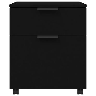 vidaXL Mobile File Cabinet with Wheels Black 45x38x54cm Engineered Wood