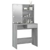 vidaXL Dressing Table with LED Grey Sonoma 74.5x40x141 cm