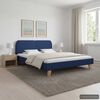 vidaXL Bed Frame without Mattress Blue Fabric 150x200 cm King Size