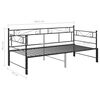 vidaXL Pull-out Sofa Bed Frame without Mattress Black Metal 90x200 cm