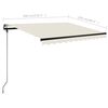 vidaXL Manual Retractable Awning with LED 300x250 cm Cream