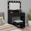 vidaXL Dressing Table Black Oak 79 x 41 x 135 cm Engineered Wood